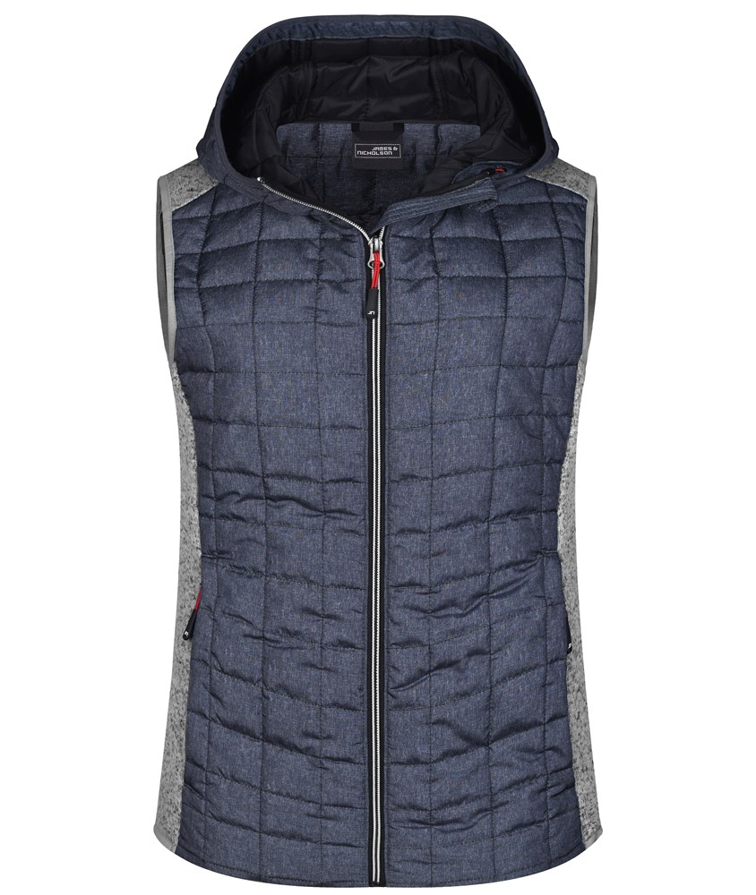 Ladies' Knitted Hybrid Vest - Licht melange/antraciet-melange (ca. Pantone 413C
432C)