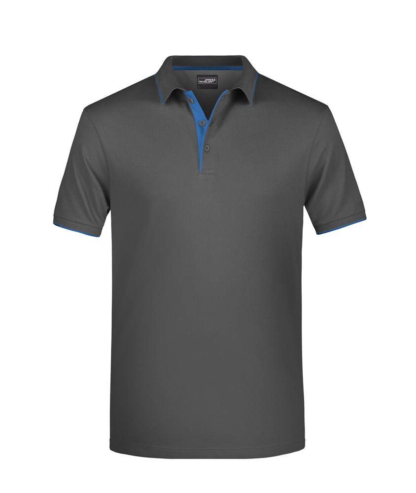 Men's Polo Stripe - Grafiet/aqua (ca. Pantone 433C
2727C)