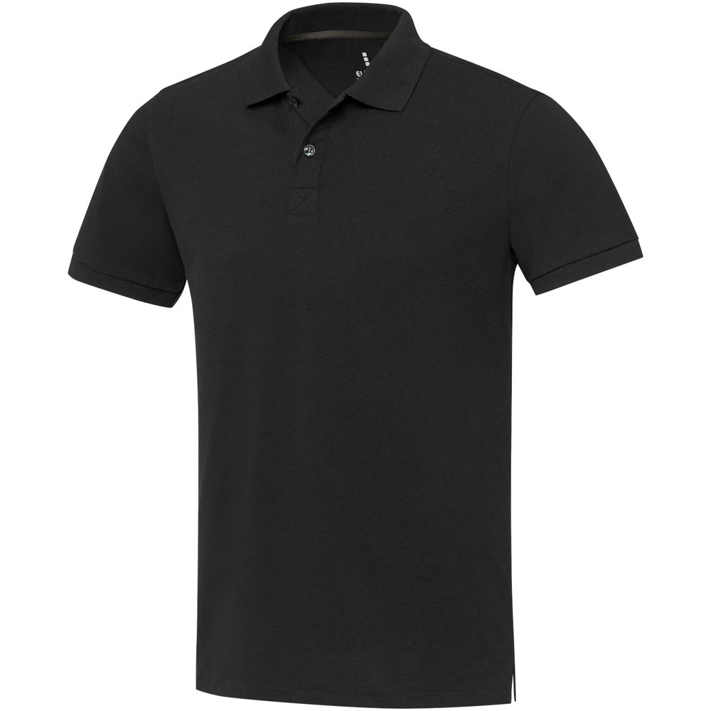 Emerald unisex Aware™ gerecyclede polo met korte mouwen - Zwart