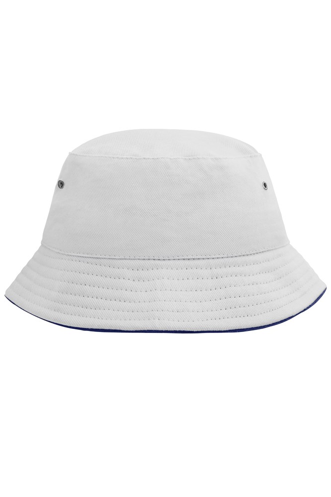 Fisherman Piping Hat for Kids - Wit/navy (ca. Pantone white
296C)