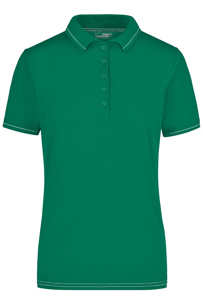 Ladies' Elastic Polo - Iers-groen/wit (ca. Pantone 3415C
white)