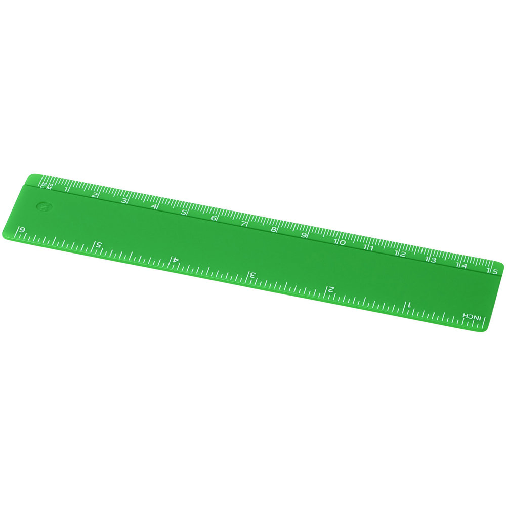Refari liniaal van 15 cm van gerecycled plastic - Groen