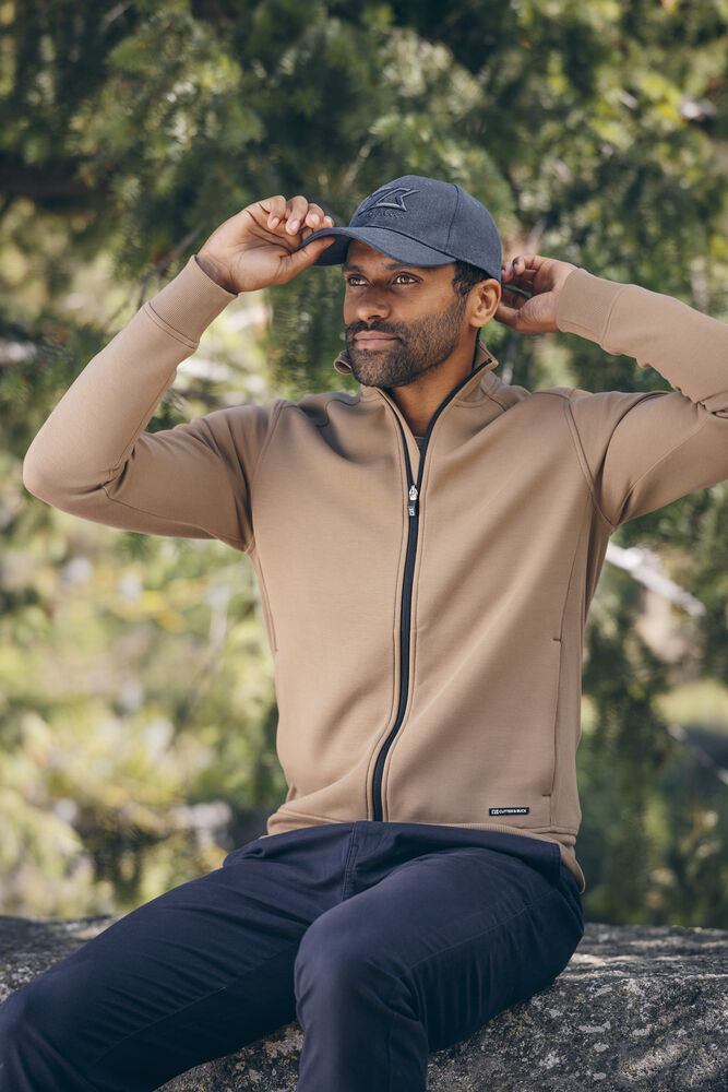 Cutter & Buck - Pemberton Cardigan Full Zip Heren Donker Mokka L