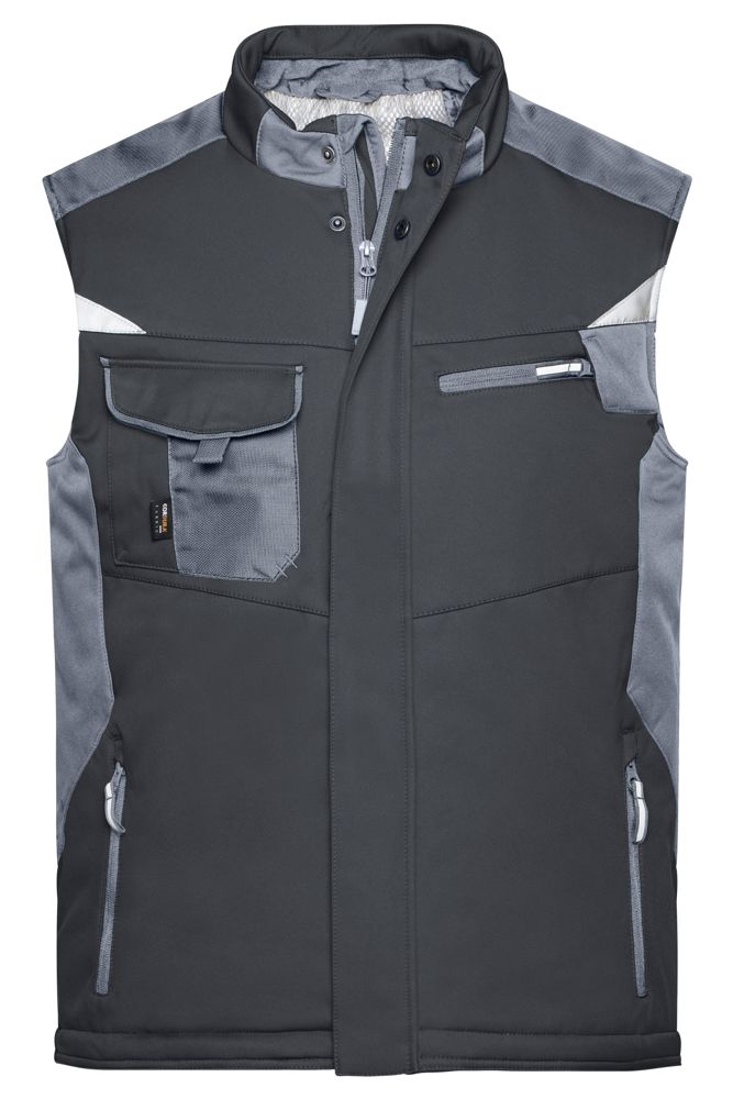 Craftsmen Softshell Vest - STRONG - - Zwart/carbon (ca. Pantone blackC
446U)