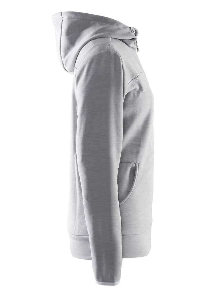 Craft - Leisure Full Zip Hood W Grey Melange/White/Grey Melange XXL