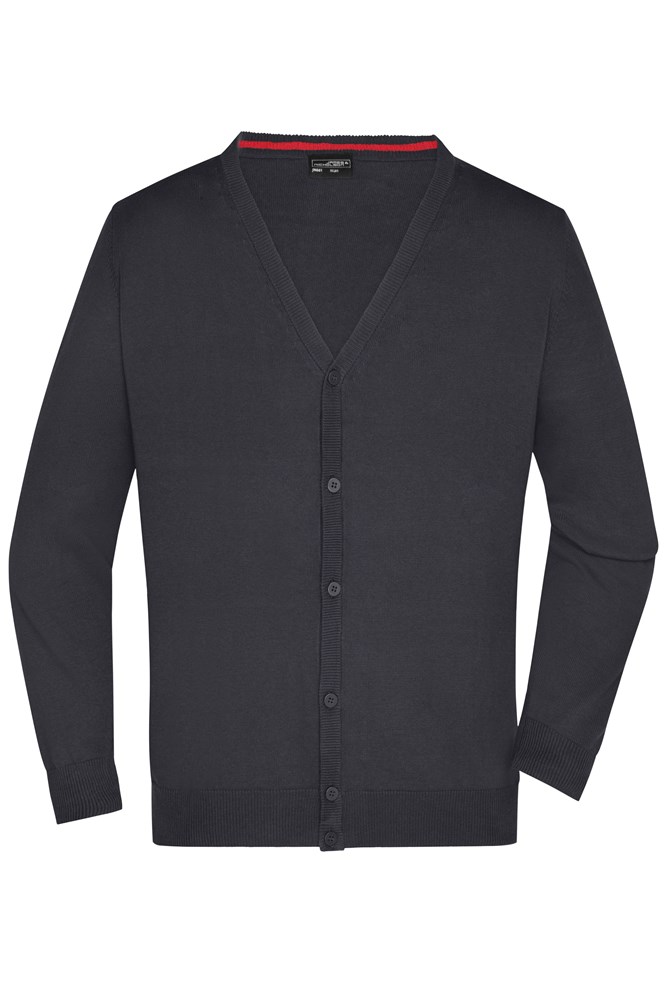 Men's V-Neck Cardigan - Zwart (ca. Pantone blackC)