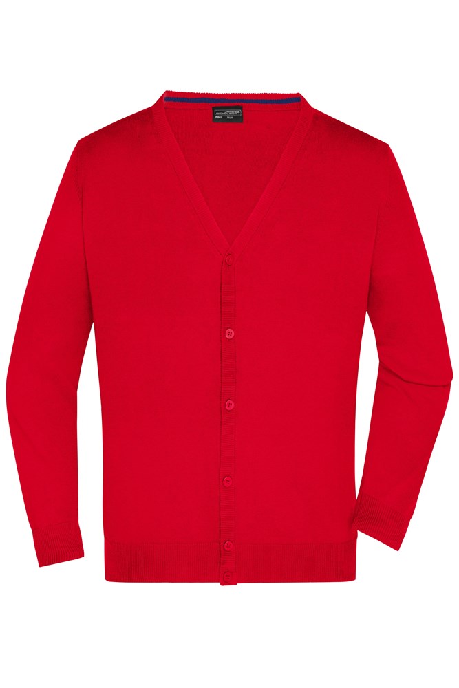 Men's V-Neck Cardigan - Rood (ca. Pantone 200C)