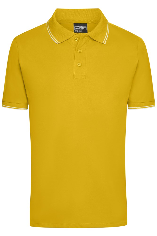 Men's Polo - Zon-geel/wit (ca. Pantone 116C
white)
