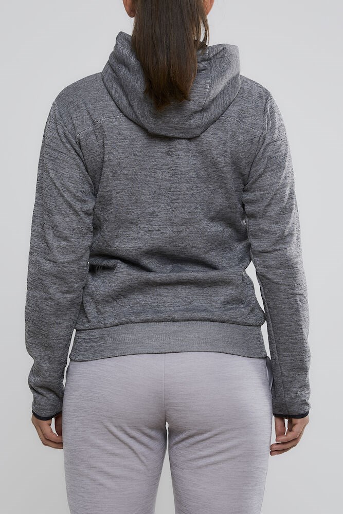 Craft - Leisure Full Zip Hood W Darkgrey melange XXL