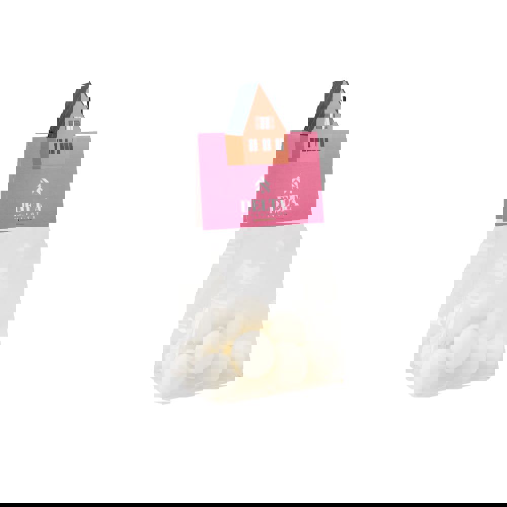 Blokzakje met kopkaartje in eigen vorm en 50 gram snoep