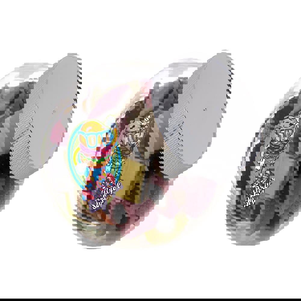 Klein glazen potje 0,4 liter, gevuld met snoep