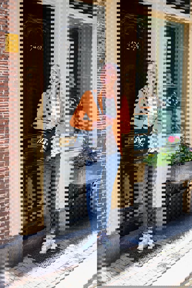 Katoenen tas met lange hengsels, 140 gr/m²