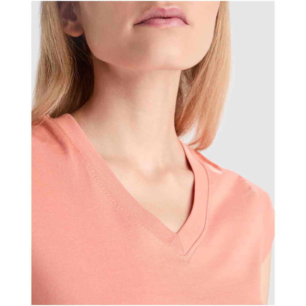 Victoria 155 g/m² damesshirt met V-hals en korte mouwen