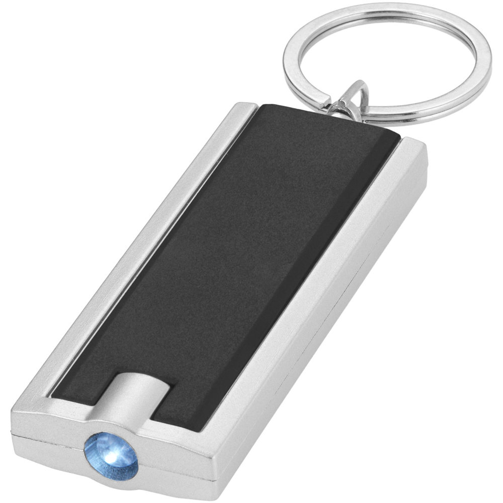Castor LED sleutelhangerlampje - Zwart, Zilver