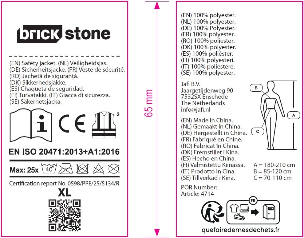Veiligheidsvest met rits - EN 20471