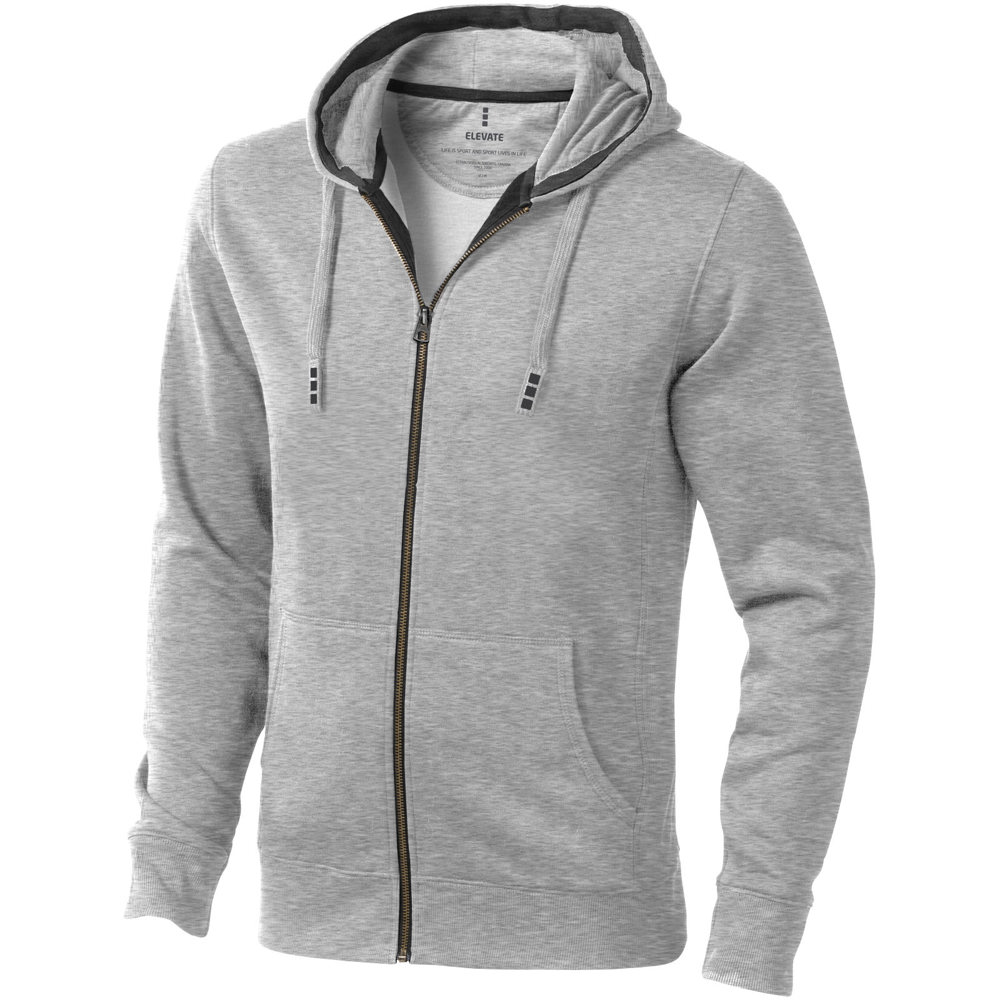 Arora heren hoodie met ritssluiting - Grijs gemêleerd