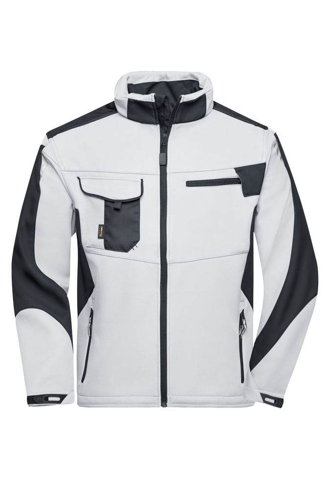 Workwear Softshell Jacket - STRONG - - Wit/carbon (ca. Pantone white
447U)