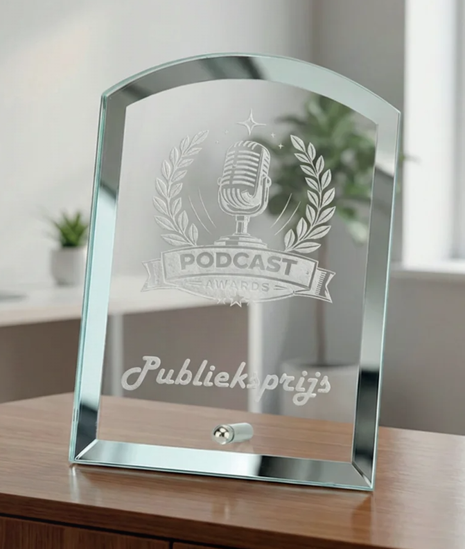 B-W541-543 awards van glas tot 18 cm hoog