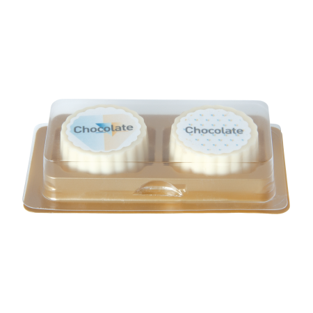Set logobonbon witte chocolade (2 stuks)