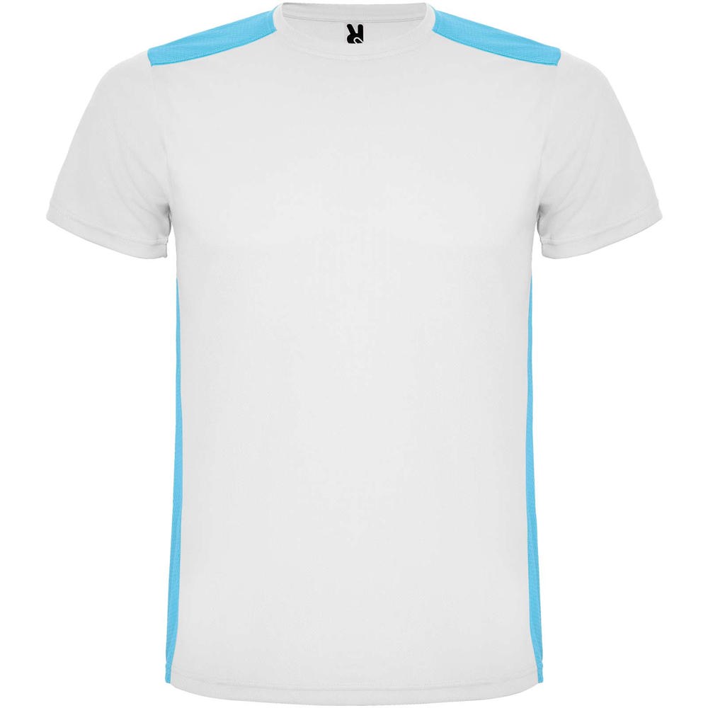 Detroit unisex sportshirt met korte mouwen - Wit, Turkoois