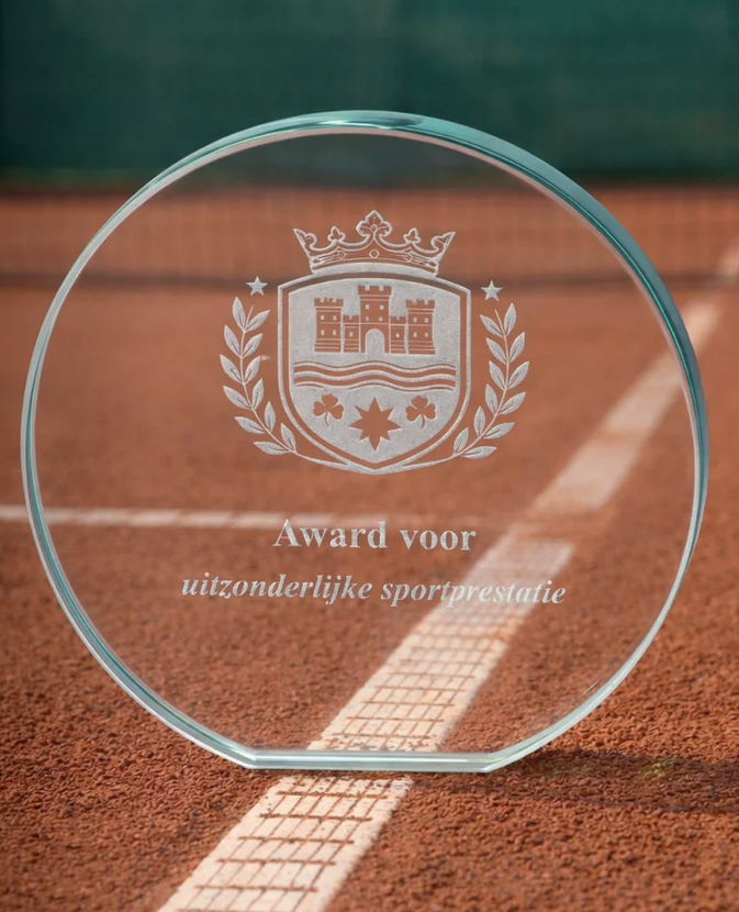 B-W151-156 awards van glas tot 19 cm hoog