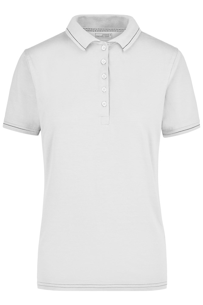 Ladies' Elastic Polo - Wit/zwart (ca. Pantone white
blackC)