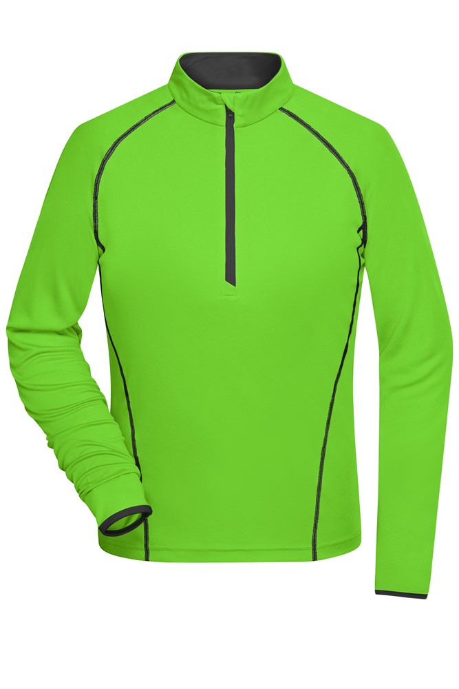 Ladies' Sports Shirt Long-Sleeved - Felgroen/zwart (ca. Pantone 802C
blackC)