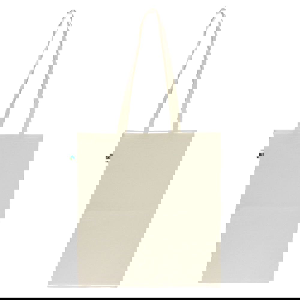 Fairtrade katoenen tas ecru lang 140g/m² 38x42cm