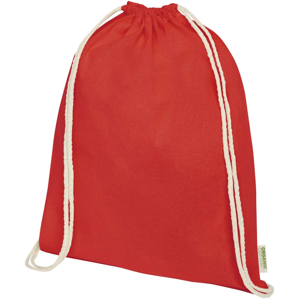 Odisha 140 g/m² OCS biologisch katoenen trekkoordtas 5L - Rood