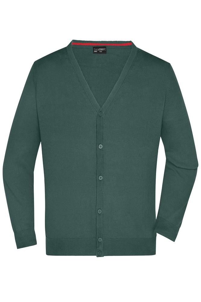 Men's V-Neck Cardigan - Bosgroen (ca. Pantone 567C)