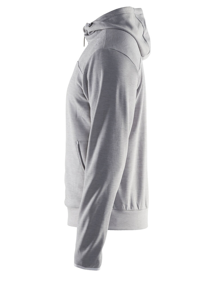 Craft - Leisure Full Zip Hood M Grey Melange/White/Grey Melange XS