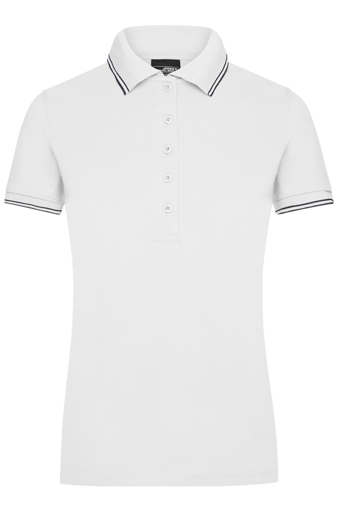 Ladies' Polo - Wit/navy (ca. Pantone white
296C)