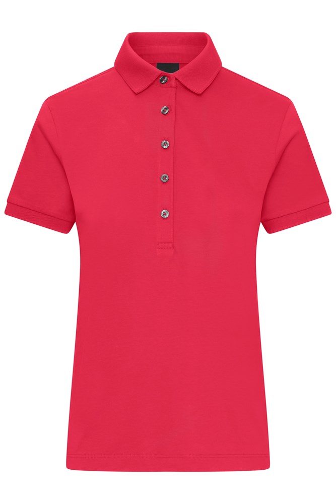 Ladies' Mercerised Polo - Lichtrood (ca. Pantone 186C)