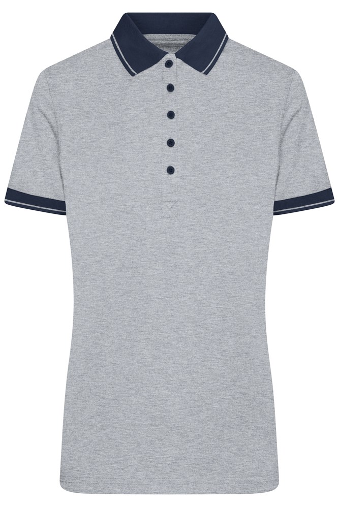 Ladies' Heather Polo - Heather grijs/navy (ca. Pantone 442C
296C)
