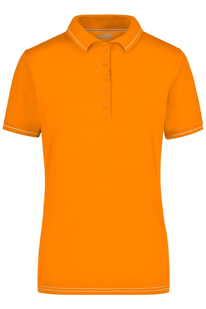 Ladies' Elastic Polo - Oranje/wit (ca. Pantone 1495C
white)