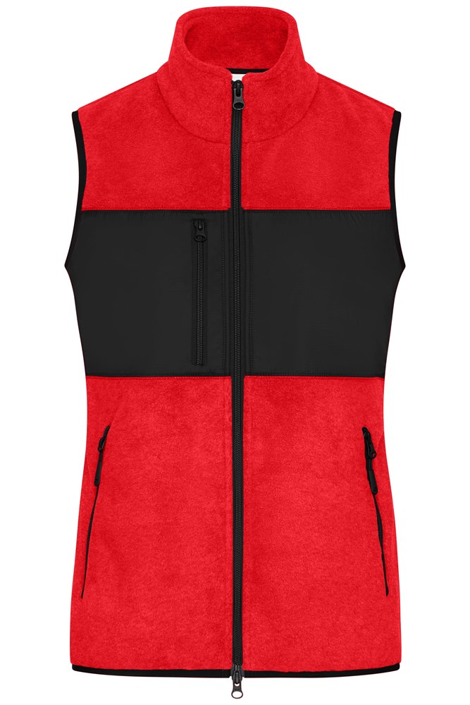 Ladies' Fleece Vest GRS - Rood/zwart (ca. Pantone 193C
blackC)