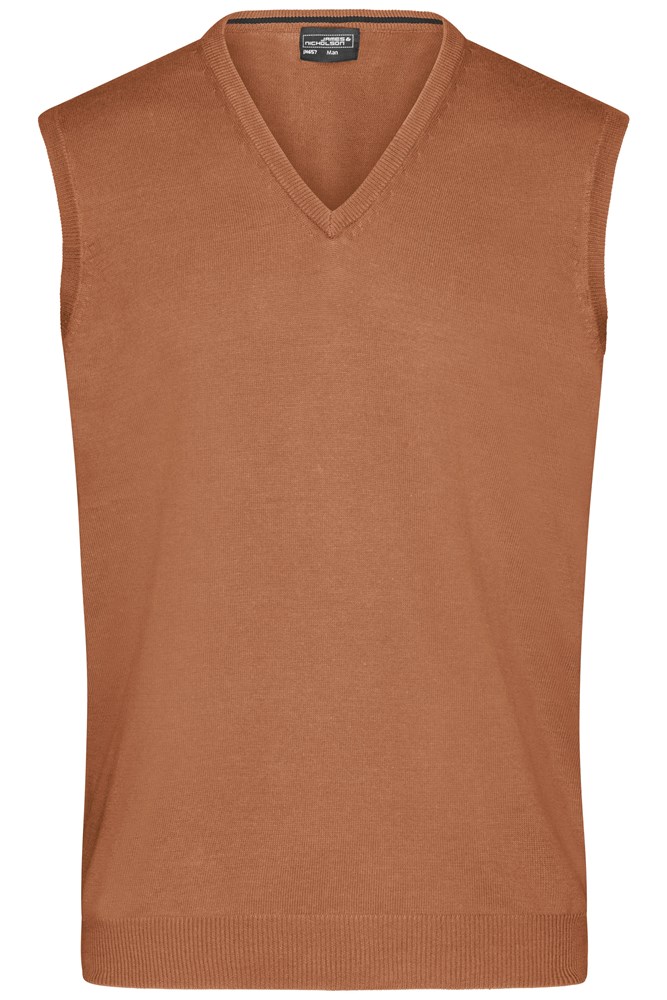 Men's V-Neck Pullunder - Kameel (ca. Pantone 7407C)