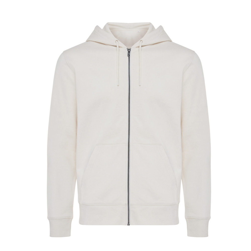 IQONIQ Abisko gerecycled katoen hoodie met rits - natural raw (± PMS natural raw undyed)