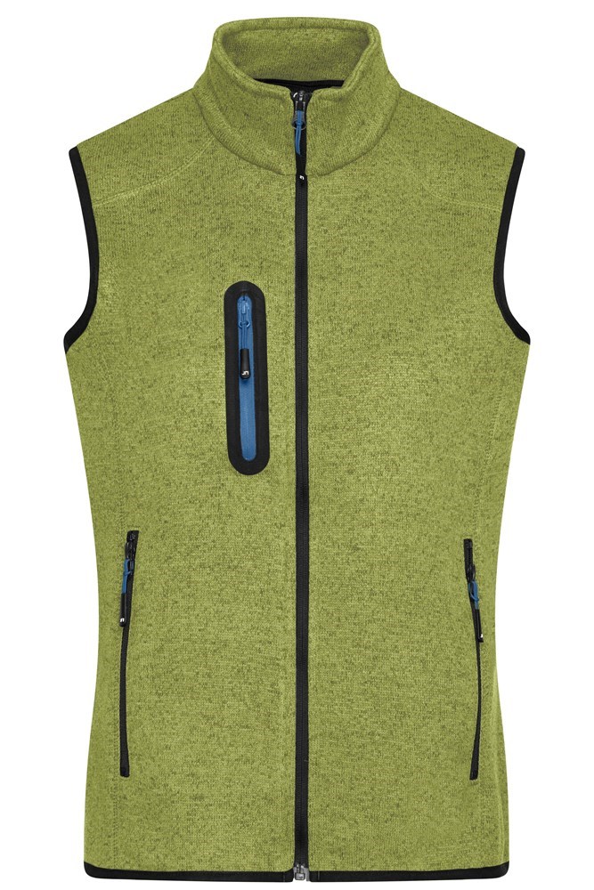 Men's Knitted Fleece Vest - Kiwi-melange/royal (ca. Pantone 377C
653C)
