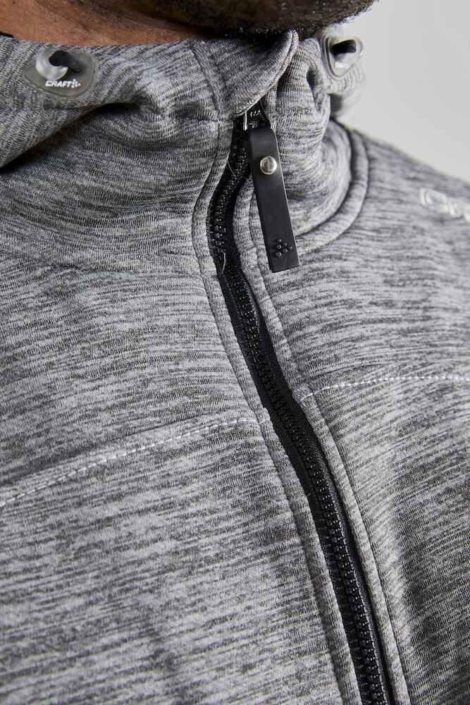 Craft - Leisure Full Zip Hood M Darkgrey melange XS