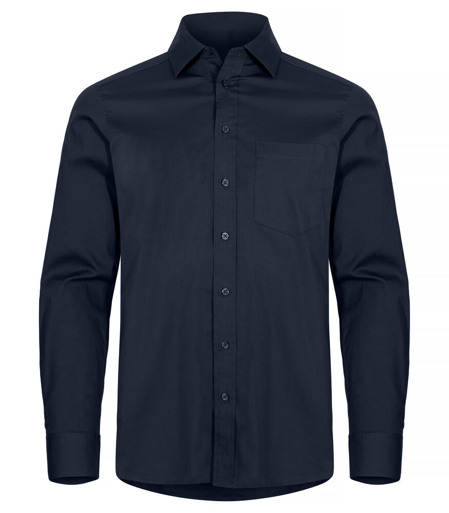Clique - Stretch Shirt L/S - Dark Navy