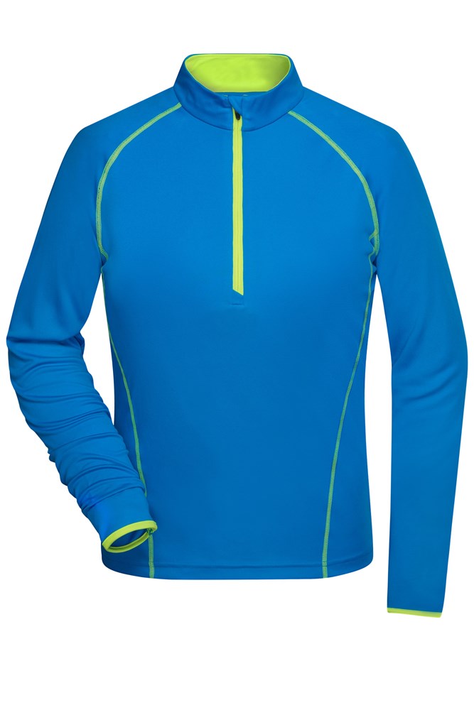 Ladies' Sports Shirt Long-Sleeved - Felblauw/felgeel (ca. Pantone 3005c
809M)