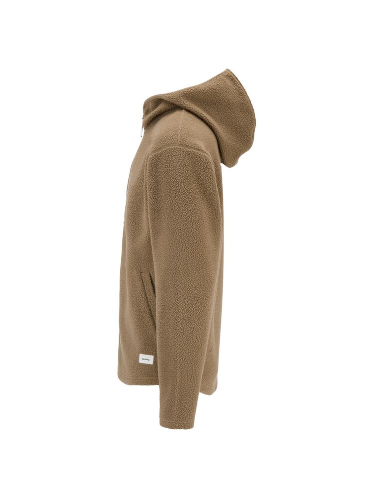 Craft - Join Pile Fleece FZ Hood M Taupe 4XL