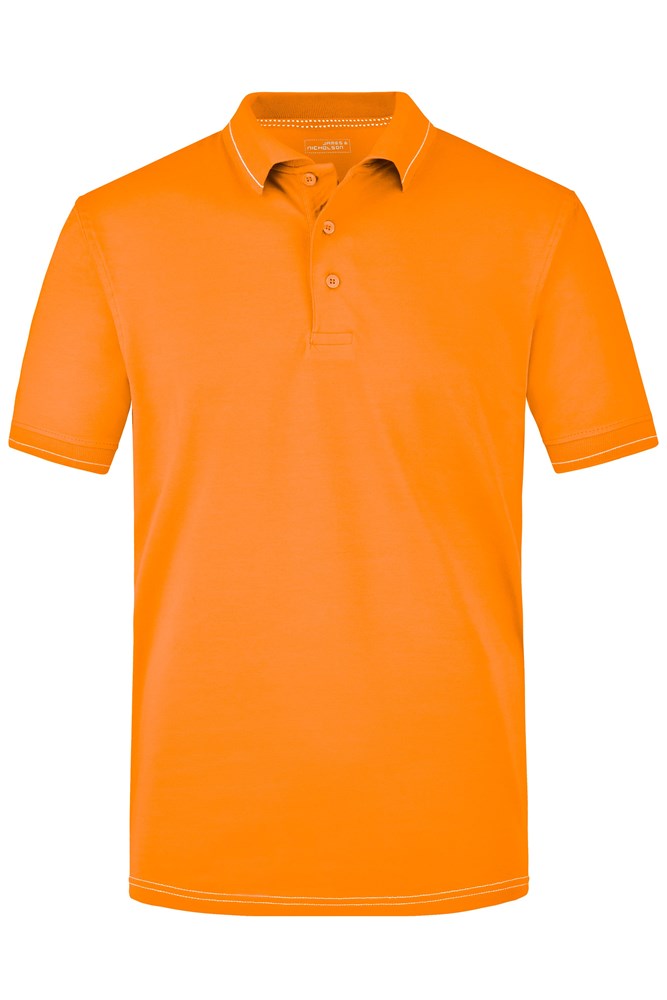 Men's Elastic Polo - Oranje/wit (ca. Pantone 1495C
white)