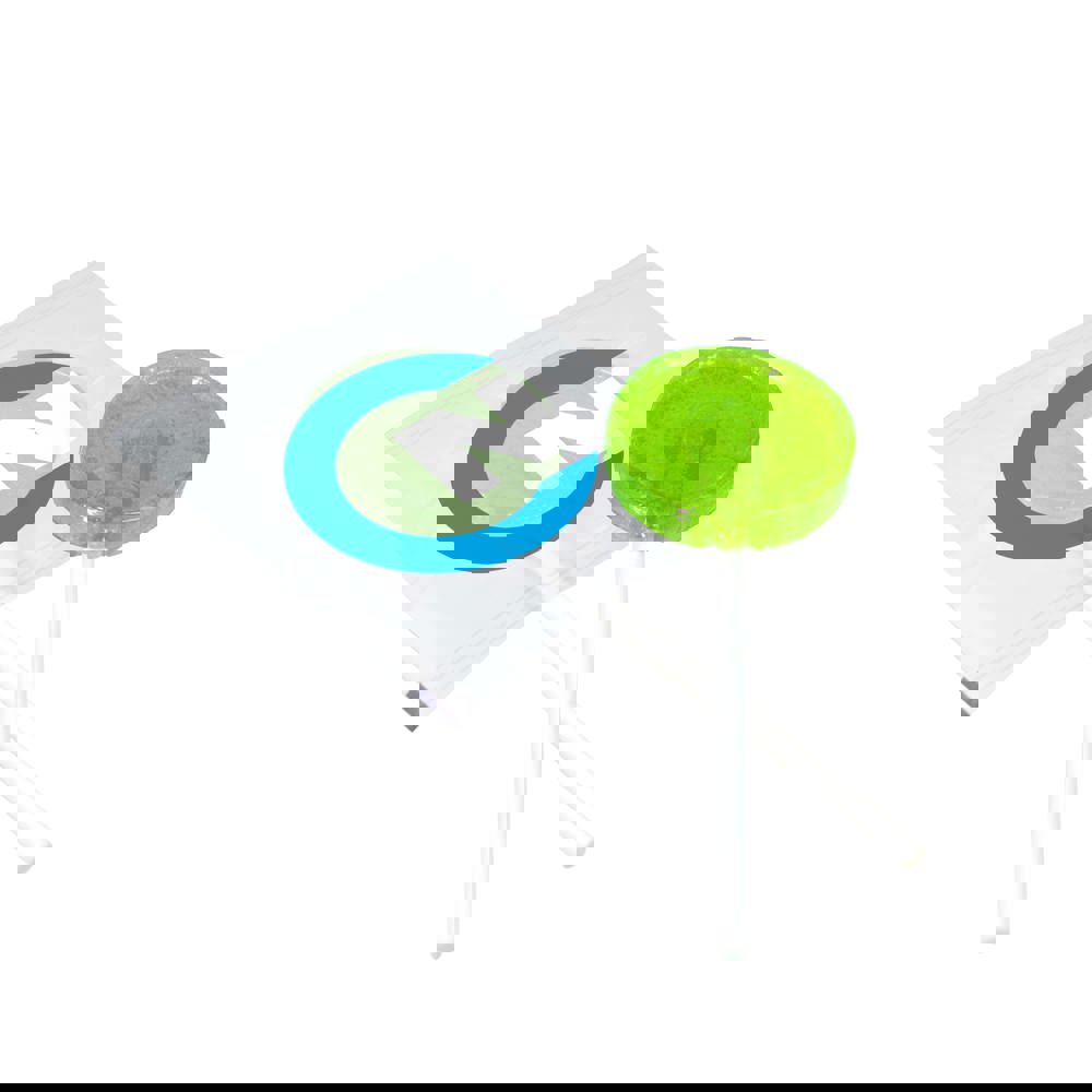 Platte lolly - Transparant/Groen