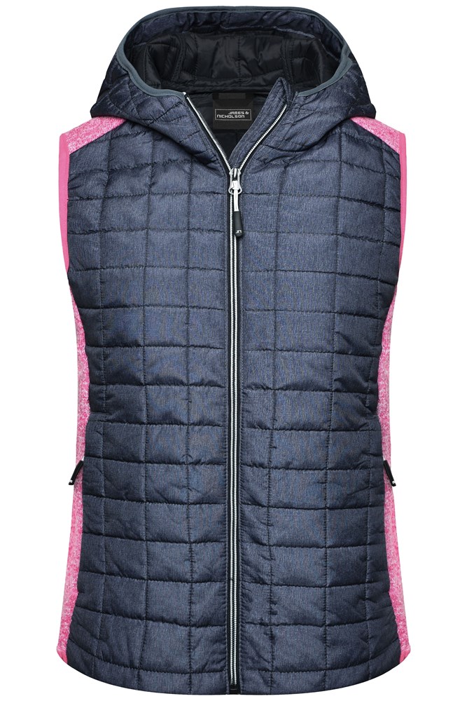 Ladies' Knitted Hybrid Vest - Roze/antraciet-melange (ca. Pantone 674C
432C)