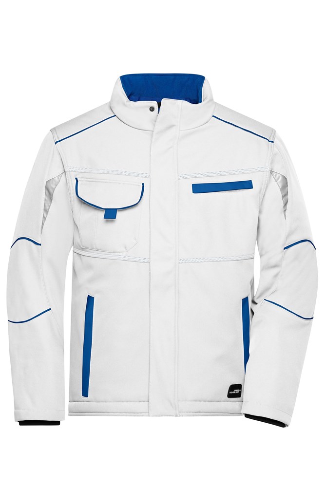 Workwear Softshell Padded Jacket - COLOR - - Wit/royal (ca. Pantone white
301C)