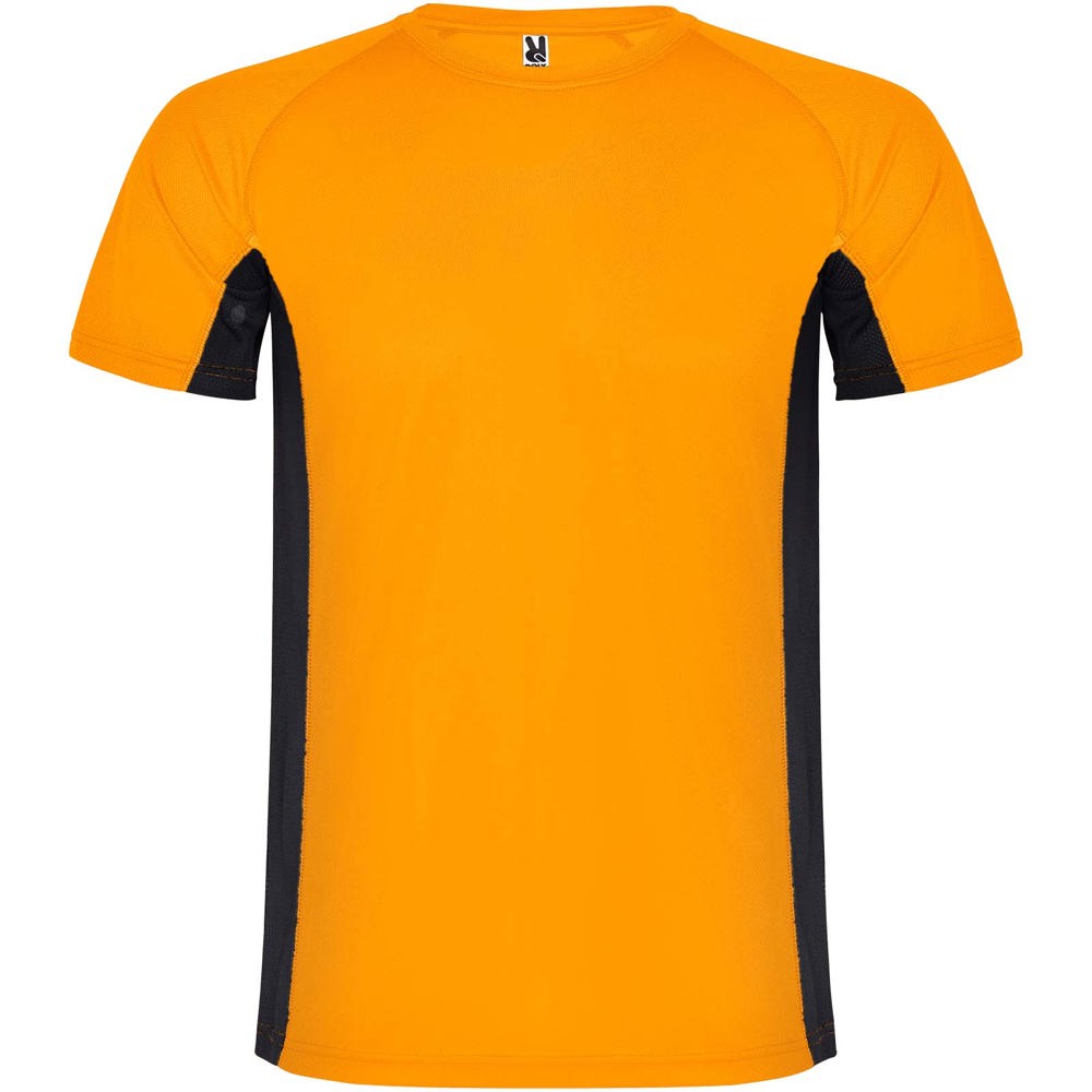 Shanghai sportshirt met korte mouwen voor heren - Fluor oranje, Zwart