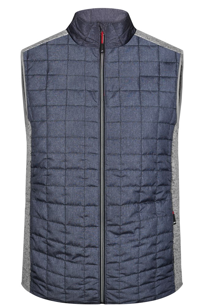 Men's Knitted Hybrid Vest - Licht melange/antraciet-melange (ca. Pantone 413C
432C)