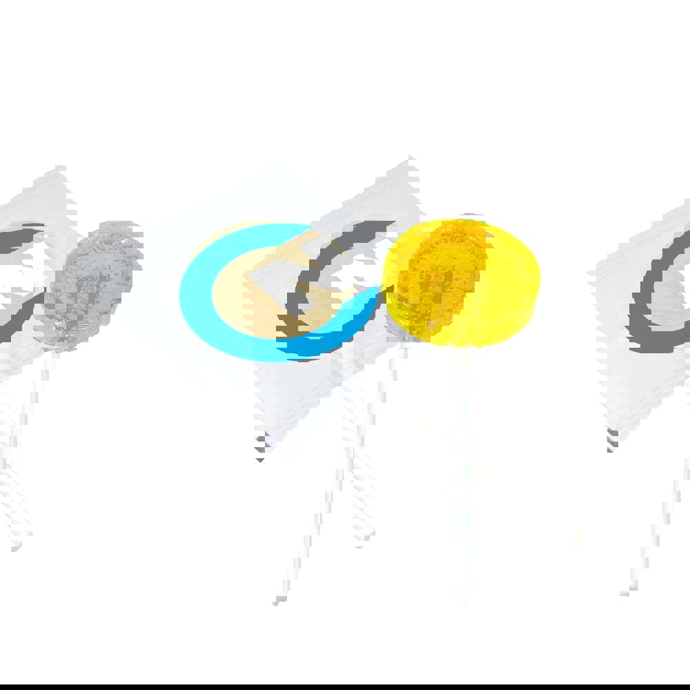 Platte lolly - Transparant/Geel